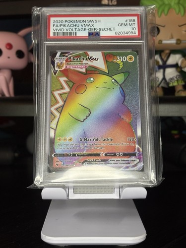 2020 Pikachu VMAX Rainbow Rare #188 PSA 10 VIVID VOLTAGE GEM MT SWSH ...