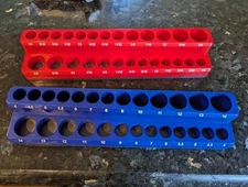 Magnetic Socket Organizer 2-Piece Set 1/4" Drive SAE & Metric Socket Holder Tray