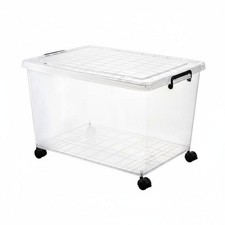 Plastic Storage Box with Lid Lidded Design Large Clear Plastic Tote Stackable
