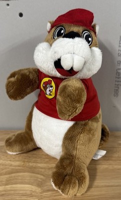 Buc-ees 11  Plush Beaver Red Hat Shirt with Logo Stuffed Animal Bucees Mascot