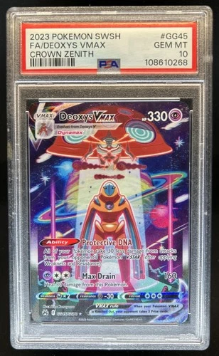 2023 Pokemon SWSH Crown Zenith Deoxys VMAX Galarian Gallery #GG45/GG70 PSA 10
