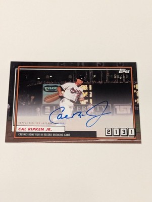 2020 Topps x Cal Ripken Jr 2131 Crushes Home Run Autograph 50/50 #28A