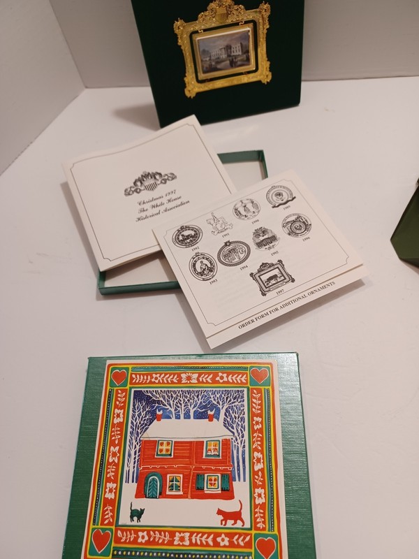 1997 The White House Historical Association Christmas Ornament, Box, Paperwork