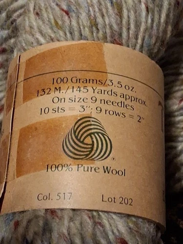 Vintage Reynolds Tipperary Tweed Yarn 5 Skeins 100% Wool Ireland Gray 517 image 4