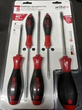 NEW Wiha SoftFinish Slotted & Phillips Screwdriver Set 5 Piece 30273