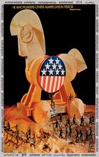 13647.Political Cold War Poster.Solidarity n 30 languages.American Trojan horse
