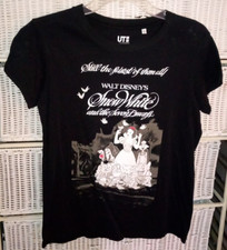 Snow White and the Seven Dwarfs Fairest of them All T-Shirt Disney Size S Black