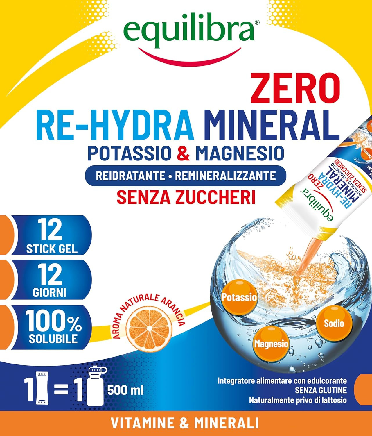 Re-Hydra Mineral Zero 12 Stick Potassio e Magnesio | Equilibrio Salino