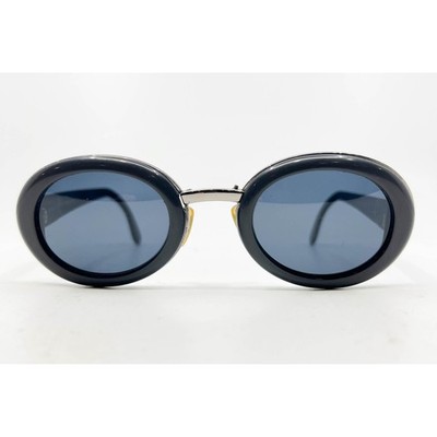 Giorgio Armani 631 706 140 Vintage Oval Sunglasses Black Silver Giorgio Armani 631 706 140 Vintage Oval Sunglasses Black Silver