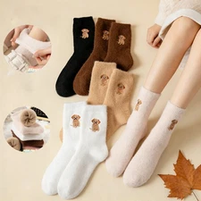 5 Pairs Women Fuzzy Socks Cute Winter Soft Slipper Sleeping Fluffy Thick
