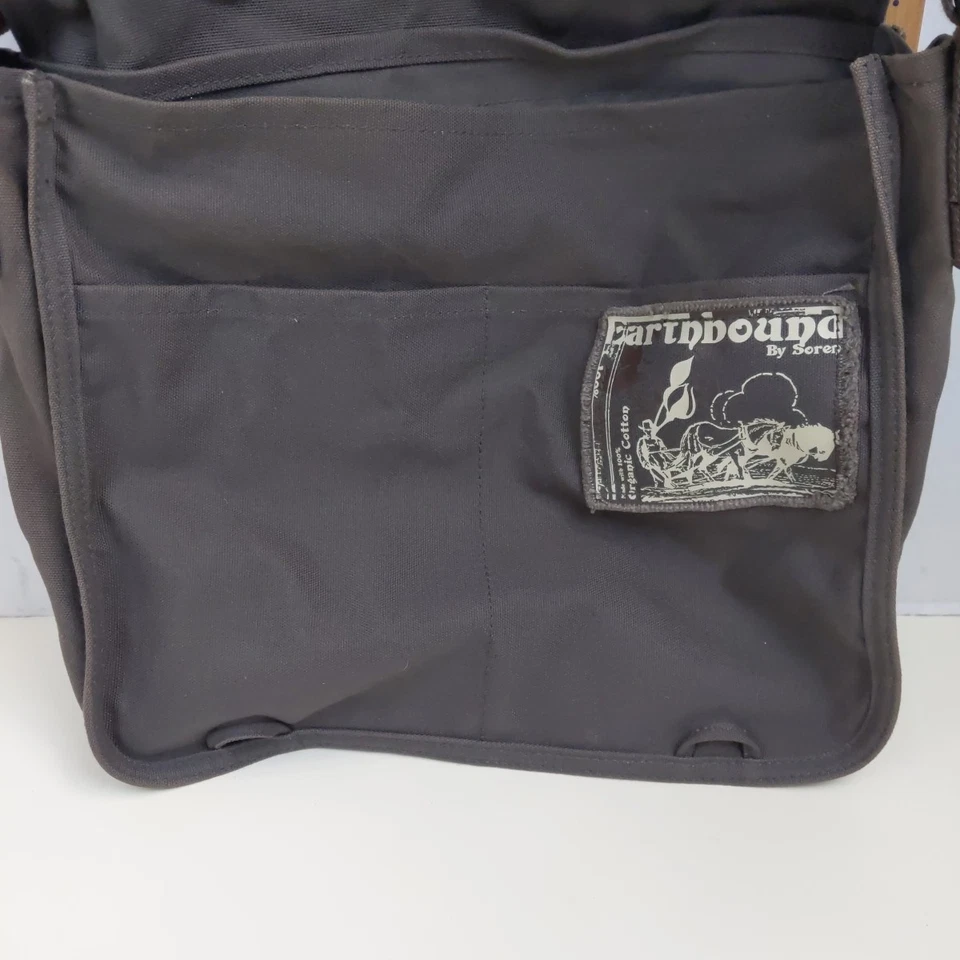 EA Logo Brown Canvas Messenger Bag Earthbound Adjustable Shoulder Bag - Image 4 of 4