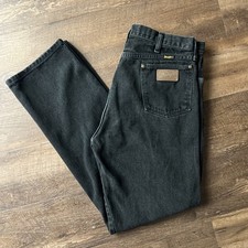 Vintage Wrangler Jeans Mens 36x34 13MWZWK Black Made In USA Cowboy Cut Denim 90s