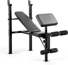 CAP Standard Weight Bench with Preacher Pad  Adjustable Bench Press Station wit