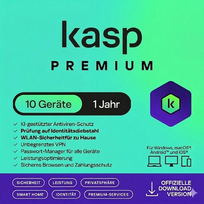 K PREMIUM Total Security 2026 10 Geräte / PC 1 Jahr | VPN Passwort Manager 2027