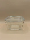 Vintage “Fridgie” Clear Pyrex Refrigerator Dish 501-B with Ribbed Lid 501-C