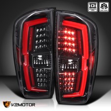 Jet Black Fits 2016-2022 Toyota Tacoma Led Tube Tail Lights Brake Lamps Pair