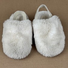 Cat  Jack kids  s M 7/8 White Faux Fur Slippers Cozy Slip On House Shoes