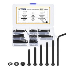 202Pcs M4-0.7x30/35/40/45/50mm Button Head Socket Cap Screws Kit Carbon Steel