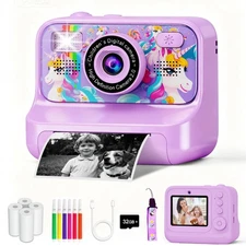 Kids Camera, Upgrade Kids Camera Instant Print, Front Rear Dual Selfie Digita...