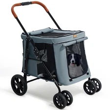Canine Canyon Scout 4-Wheel Pet Stroller Small/Medium Dogs Fold Mesh Window