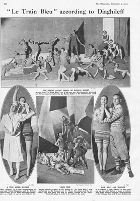 RUSSIAN BALLET Le Train Bleu at the London Coliseum - Antique Print 1924
