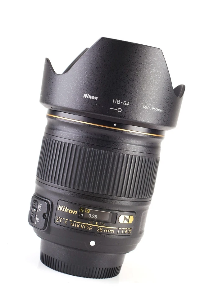 Nikon AF-S 28mm F1.8 G Autofocus Prime Full Frame Lens Front & Rear Caps & Hood - Image 2 of 4