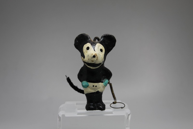 Antique German Composition Mickey Mouse Toy Figurine Watch Key Fob Ornament RARE