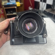 Nikon EM 35mm Film Camera Kit Series E 50mm f/1.8 Lens Hs-11 Hood