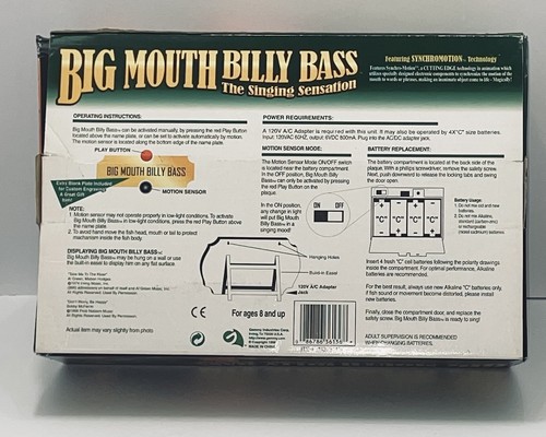 Video Big Mouth Billy Bass Gemmy 1999 Funzionante Condizioni Cantando Pesce LEGGI - Foto 9 di 10