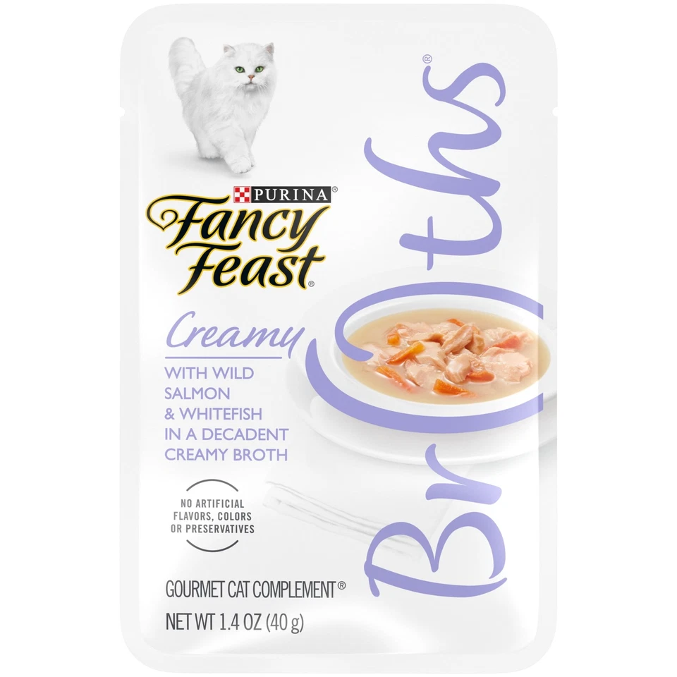 (8 pack) Purina Fancy Feast Broths Kitten Food, Wet Cat Food, Salmon & Whitefish - Image 2 of 4