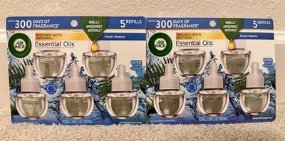 Airwick Scented Oil Refills Fresh Water Fragrance 10ct, 2 packs of 5 refills