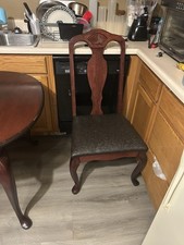 Table Chairs And Extra Leaf Cherry Wood.