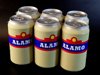 EMPTY - 6-pack Alamo King of the Hill Beer Cans - No Visible Holes