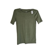Gap Women s Favorite Crewneck Short Sleeve Tee T Shirt Top Olive Green NWT