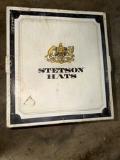 Vintage Stetson Hats Empty Hat Box White Black Gold Hat Box 15x13.5