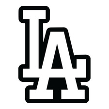 LA Dodgers Sticker Black and White Car Window, Laptop and Bottle 3.72W x 5H in