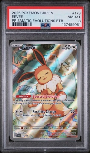 2025 POKEMON SVP EN-SV BLACK STAR PROMO #173 EEVEE PSA 8