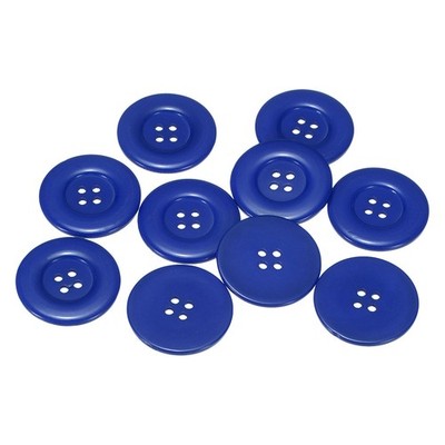 10pcs 60L Sewing Buttons 1-1/2'' Resin Round Flat 4-Hole Craft Button Lake Blue