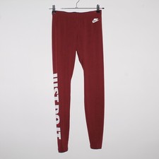 Womens NIKE Just Do It Run Gym Yoga Burgundy Leggings Size S - SMALL