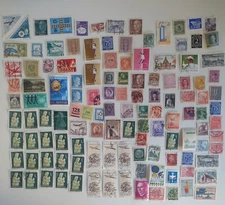 Vintage International Stamp Lot (H) -mixed On/Off Paper -Romania, Portugal, more