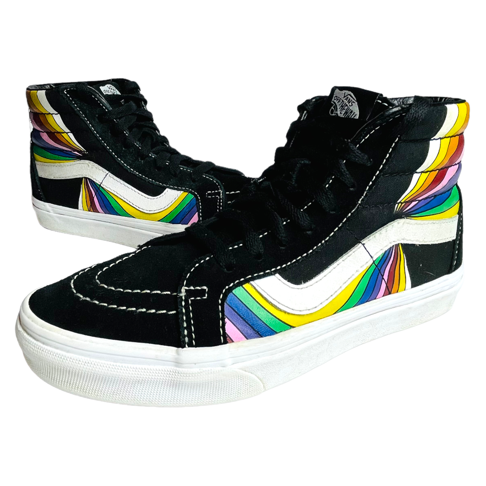 SAOLA VANS scarpa da ginnastica unisex Sk8 Hi ristampa rifratta multicolore taglia 6M 7 5W #721356