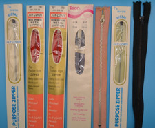 Vintage Zipper Lot J&P Coats Talon Metal & Polyester 7” Sewing Notions NOS