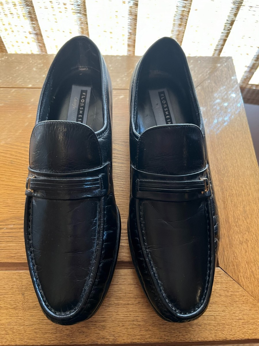 Men's Florsheim Riva Black Leather Slip-On 17088 01 NIB Size 9D