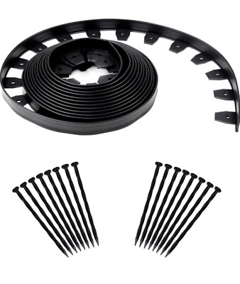 Easy-Flex No-Dig Landscape Edging with Bonus Spikes for Lawn and Garden  50