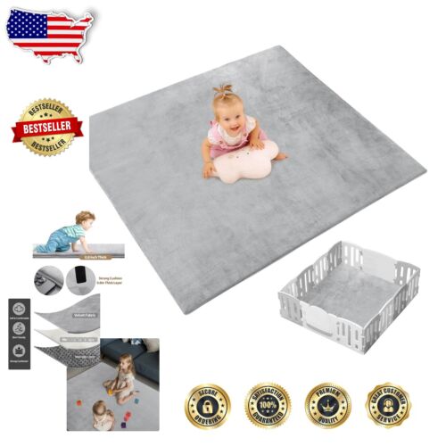 Thick Velvet Play Mat for Babies, 79x71in - Perfect for Crawling & Playtime