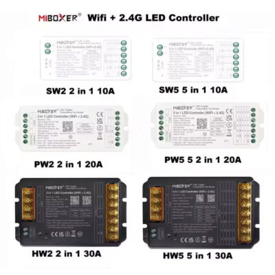 Miboxer 12A 20A 30A WiFi 2.4G Controller 5IN1 Tuya APP RGB CCT rgbw fr LED STRIP