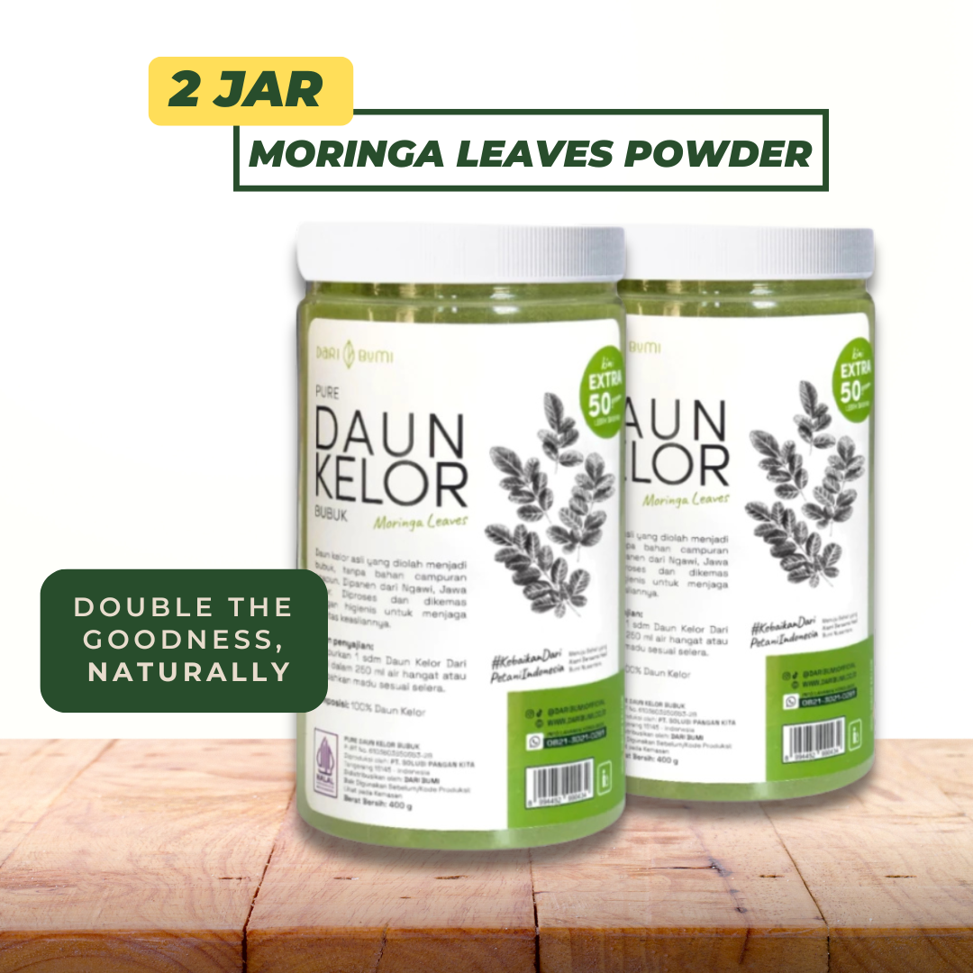 2 Jars Moringa Leaf Powder 450g - Natural Herbal Superfood Supplement