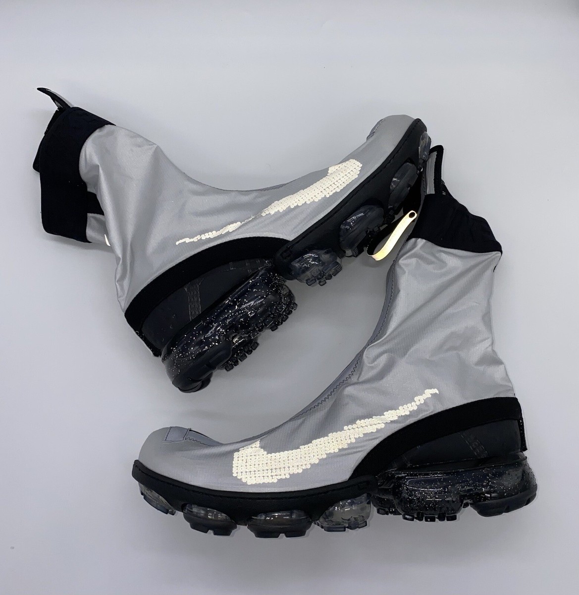 靴 Nike Air VaporMax FlyKnit Gator ISPA 27 Nike Air Vapormax Flyknit Gator ISPA Black Metallic Silver Men's 6