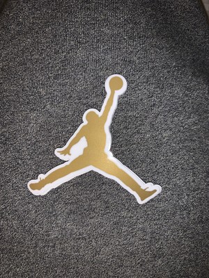 Air Jordan Nike Jumpman Gold Basketball Sticker Swoosh Flight Logo 3.5