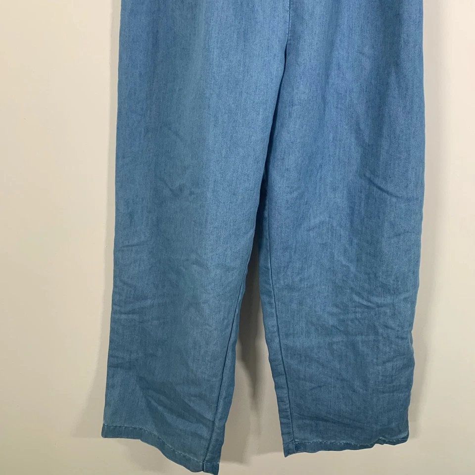 Nautica Jumpsuit Youth Medium 8-10 Blue Chambray Cold Shoulder - Image 2 of 4